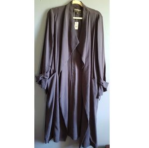 Navy Blue Express Draped Trench NWT Large
